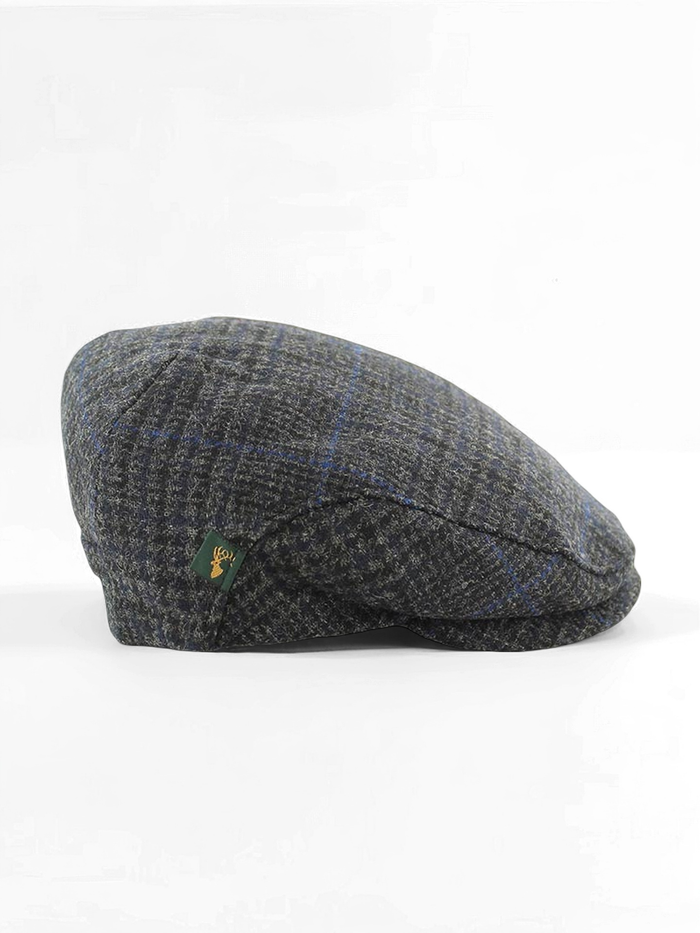 Mucros Trinity Cap | Handwoven Wool Flat Cap in Charcoal Blue