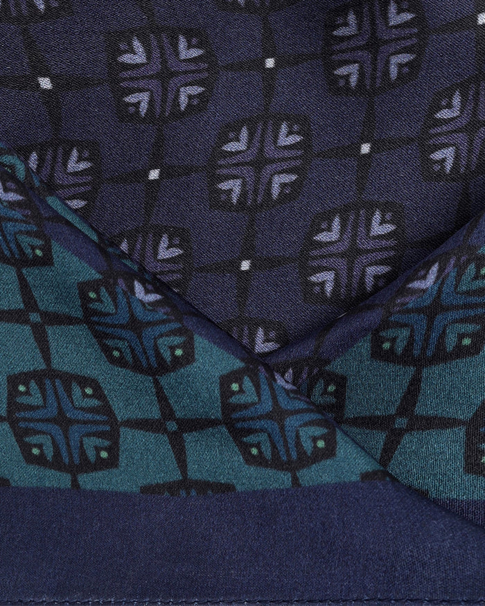 Multi Color Printed 100% Silk Pocket Square - Air
