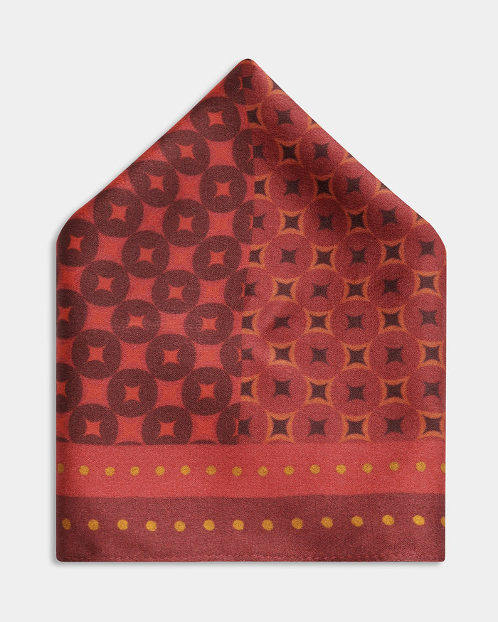 Multi Color Printed 100% Silk Pocket Square - Aslot