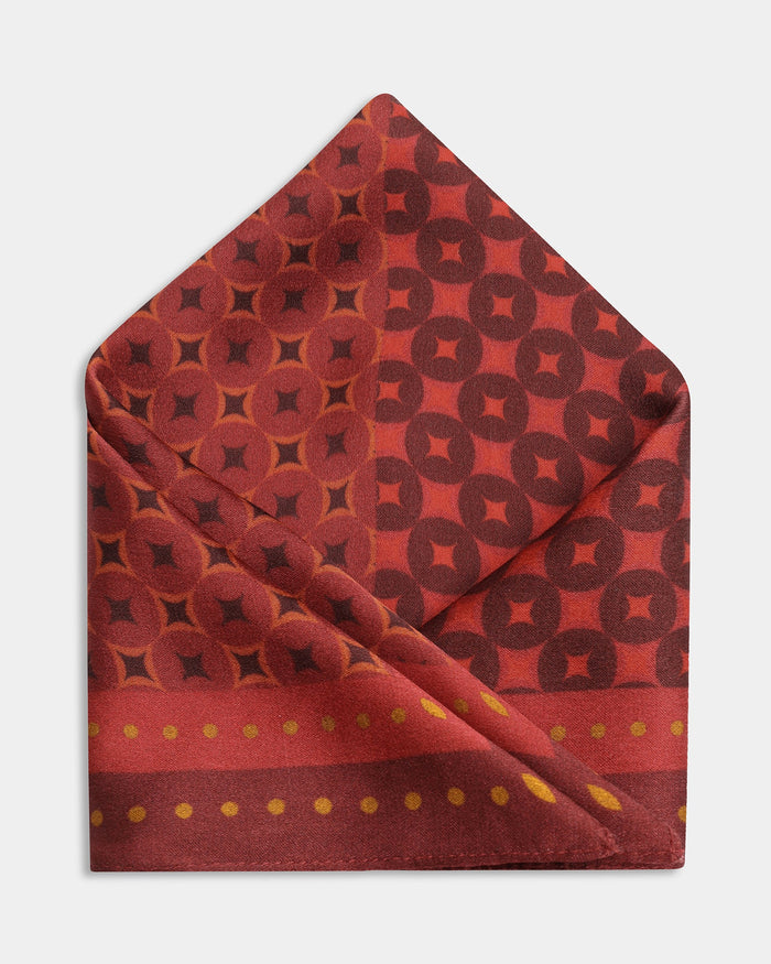 Multi Color Printed 100% Silk Pocket Square - Aslot