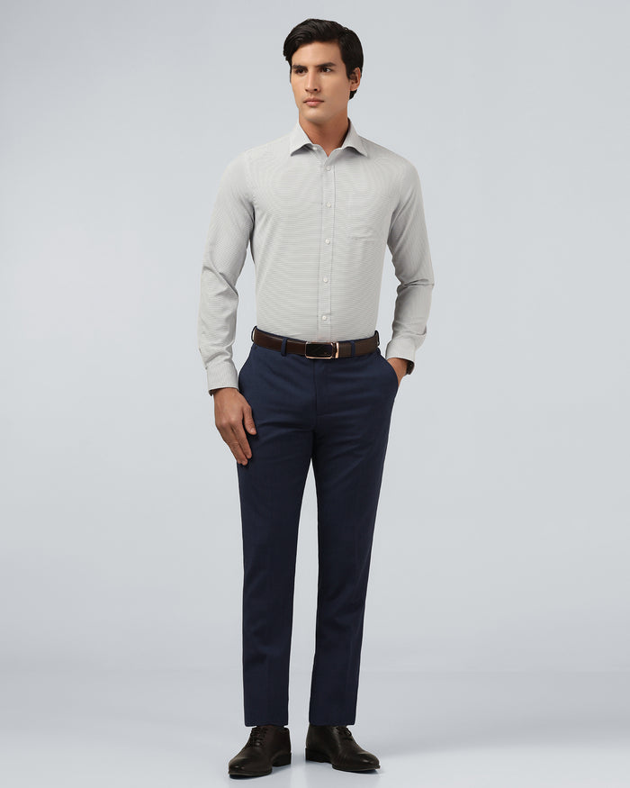 CLEAN FRONT SLIM FIT DOBBY TROUSER