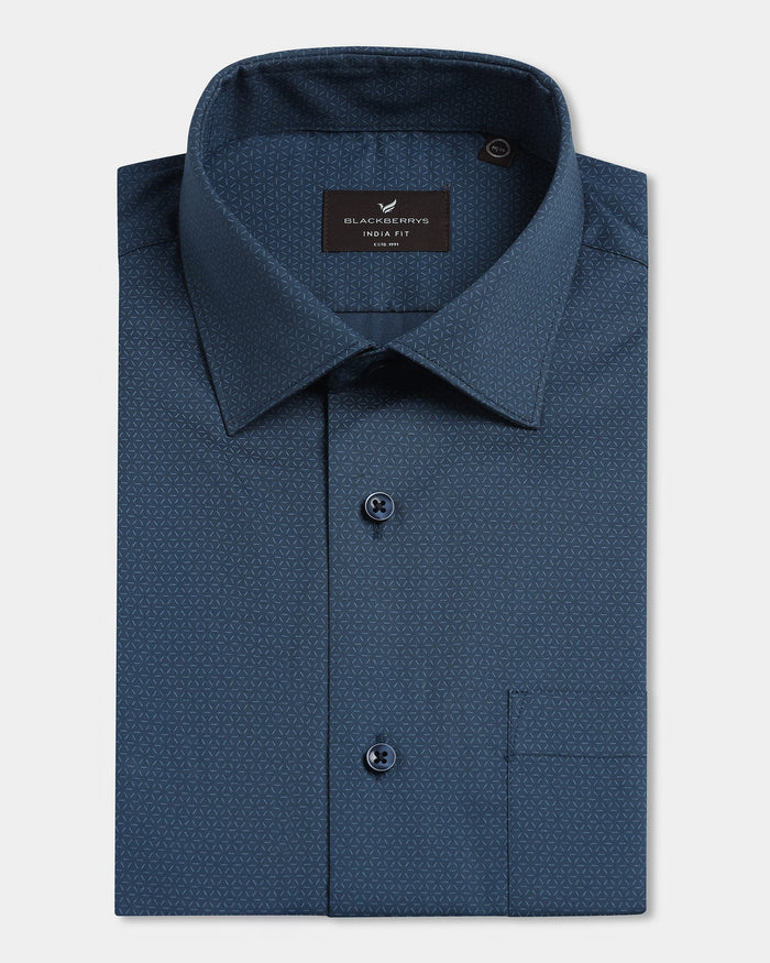 Navy Printed Shirt - Welkon