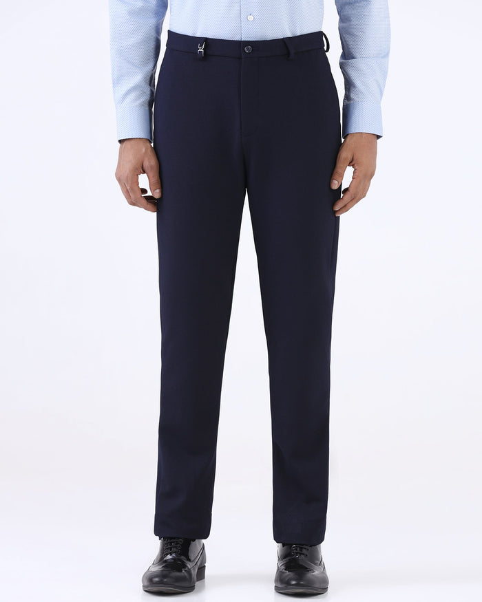 Navy Solid Trouser - Hender