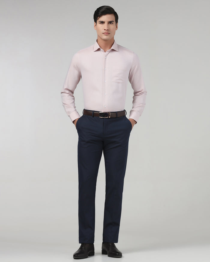 CLEAN FRONT SLIM FIT DOBBY TROUSER