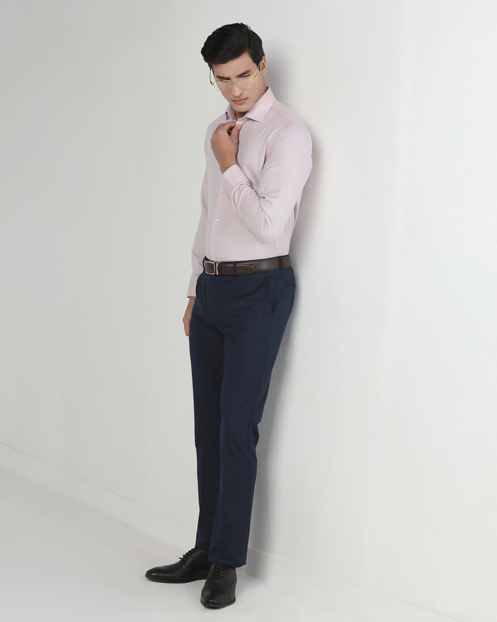 Navy Textured Trouser - Brody