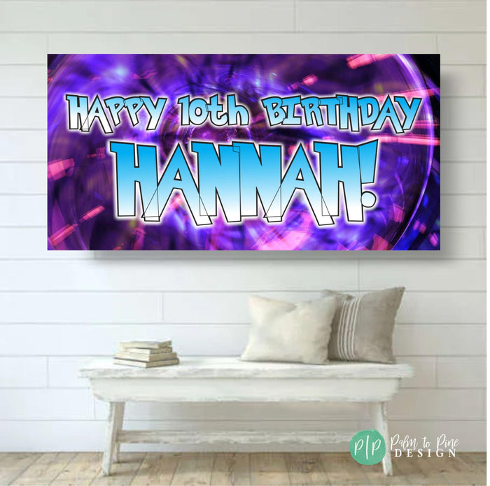 Tween birthday banner for girls in K pop style