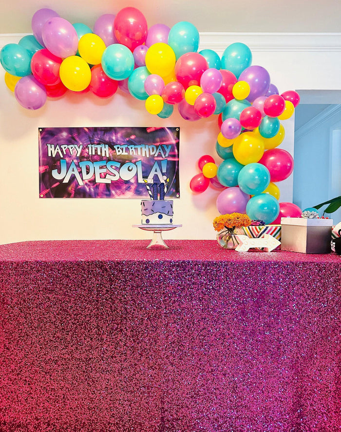 Neon Anime Birthday Banner