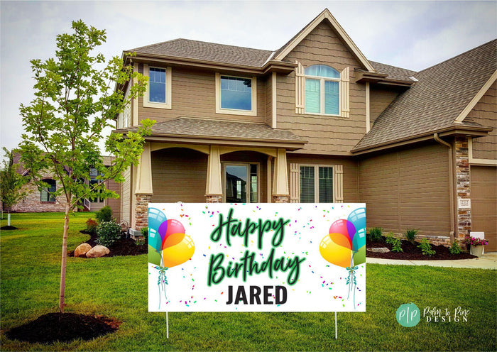 Neon Party Personalized Birthday Banner