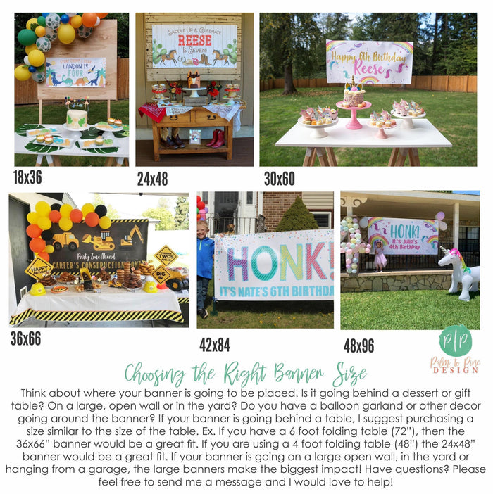 Neon Roller Skate Birthday Banner