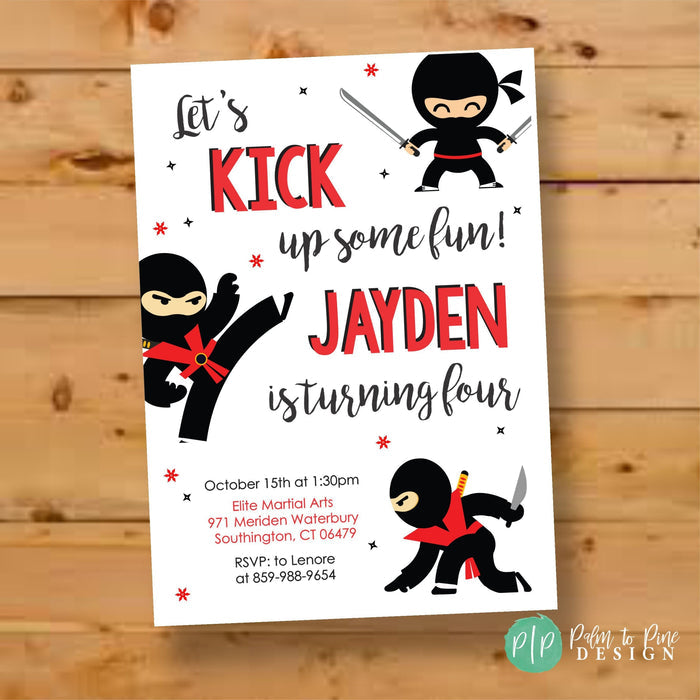 Ninja Birthday Invitation