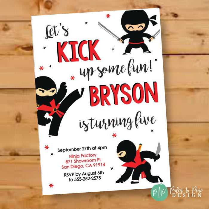 Ninja Birthday Invitation