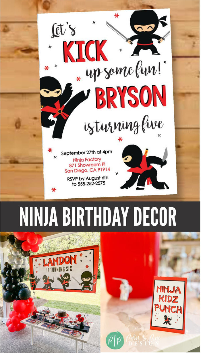 Ninja Birthday Invitation