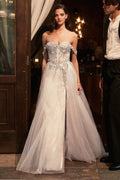 Off Shoulder Sweetheart A-Line Bridal Gown by Cinderella Divine KV1126W