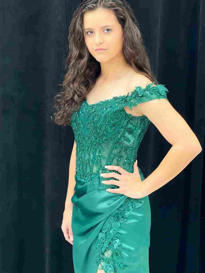Off the Shoulder Green Mermaid Lace Prom Dresses, Off the Shoulder Green Mermaid Lace Formal Evening Dresses