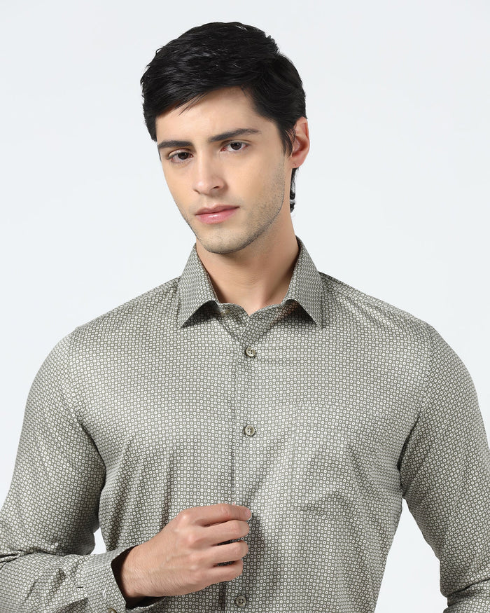 Olive Printed Shirt - Serote