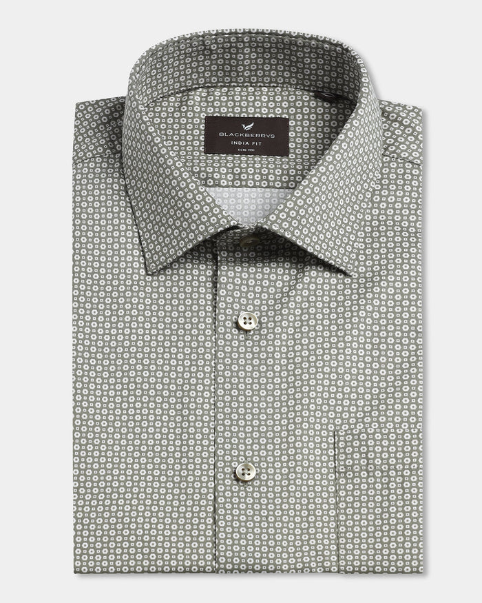 Olive Printed Shirt - Serote