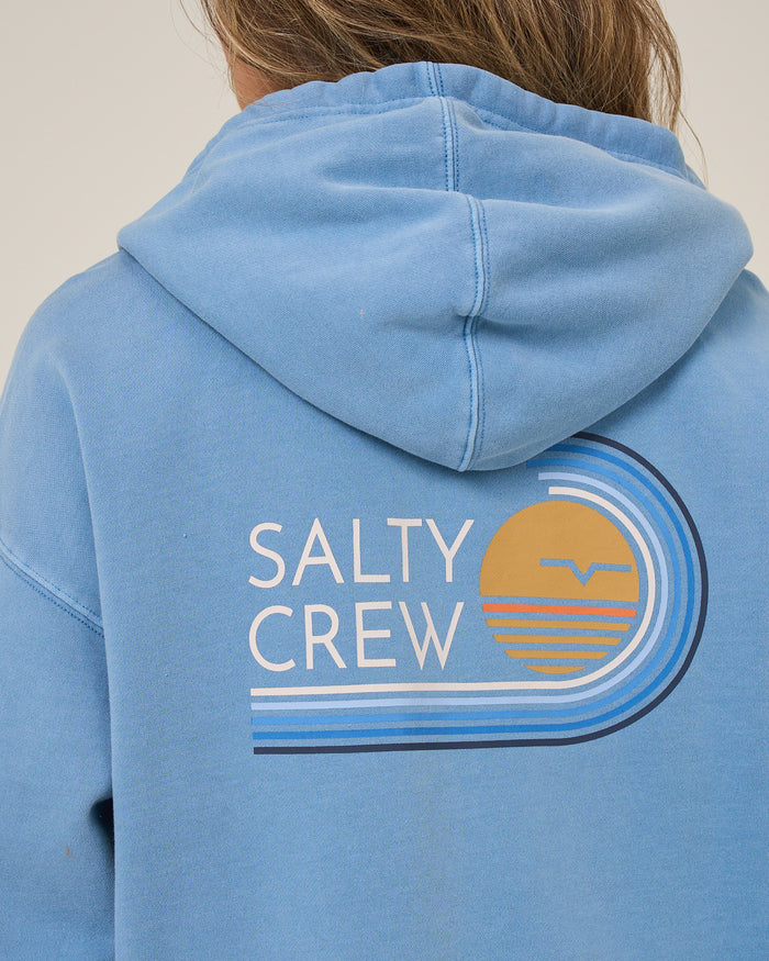Ombre Wave Hooded Zip - Ash Blue