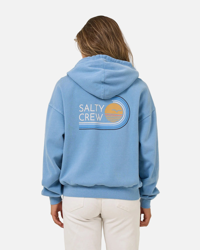 Ombre Wave Hooded Zip - Ash Blue