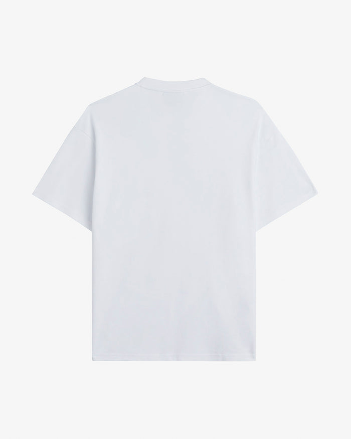 A back view of the Oversized Tonal T-Shirt in white, laid flat on a white background.