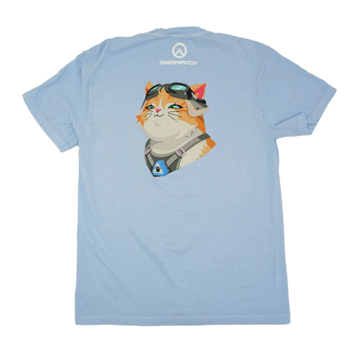Overwatch Jetpack Cat Women's Blue T-Shirt - Back View