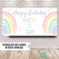 rainbow birthday banner for girls party