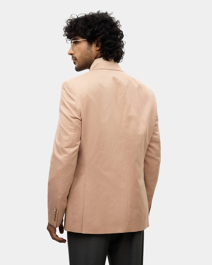 Peach Solid Blazer - Mahiko