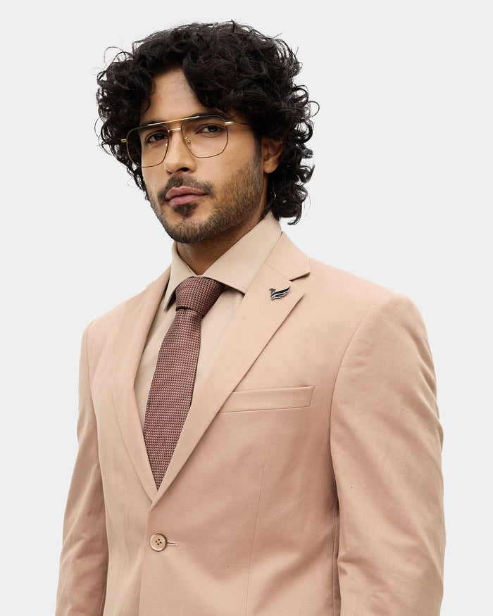 Peach Solid Blazer - Mahiko