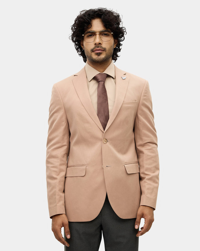 Peach Solid Blazer - Mahiko