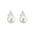 Pearl Silver Trinity Knot Stud Earrings
