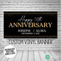 Elegant gold anniversary banner for parents’ 50th wedding celebration décor