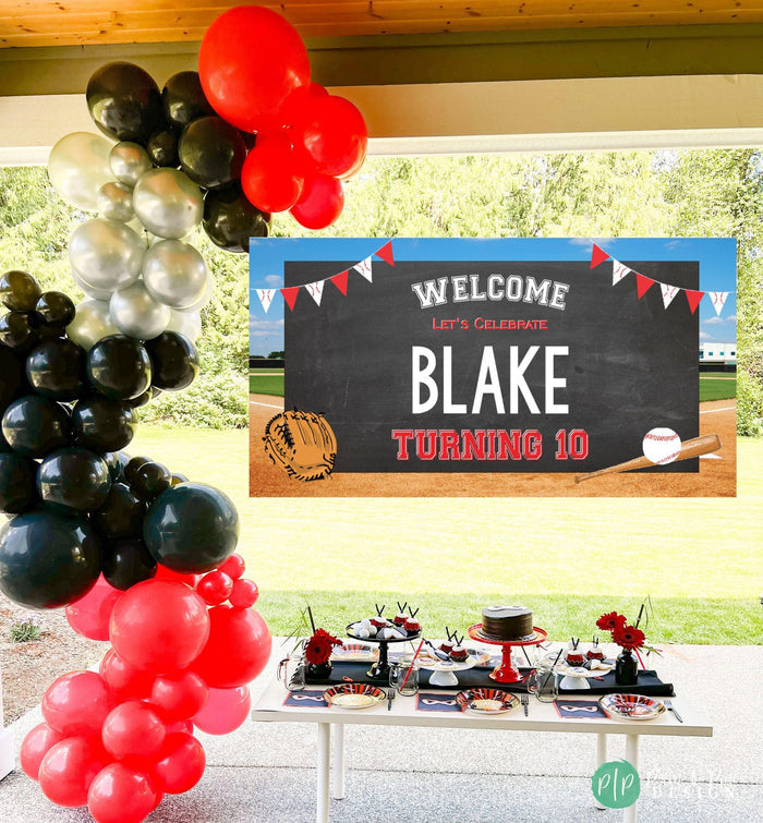 Personalized Baseball Birthday Banner