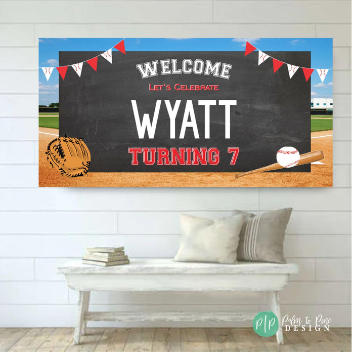 Personalized Baseball Birthday Banner