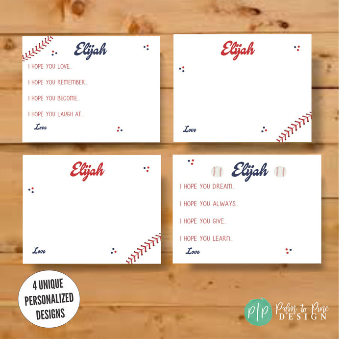 Personalized Baseball Birthday Wish Cards