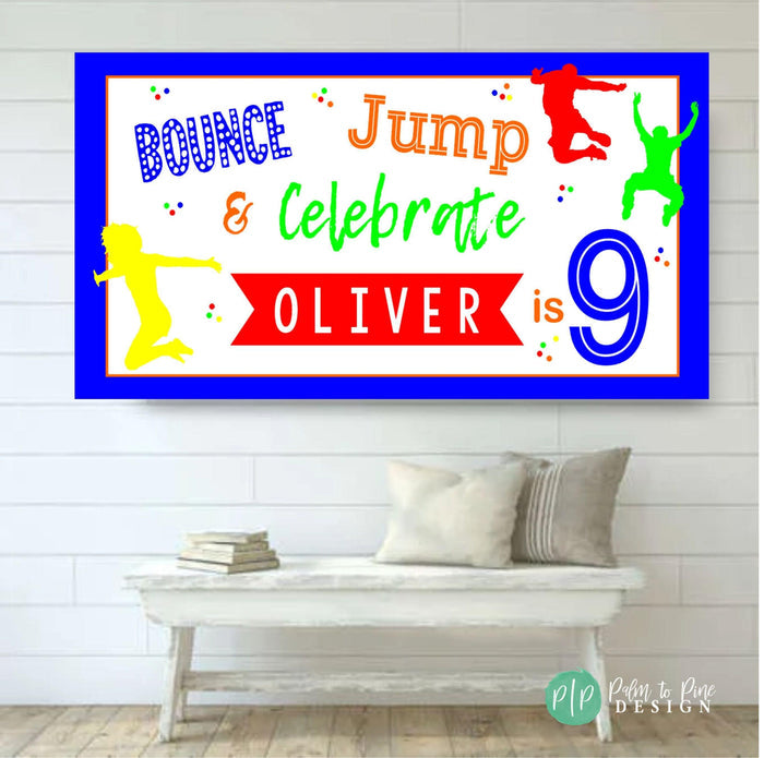 Bounce on Over Birthday Party Banner