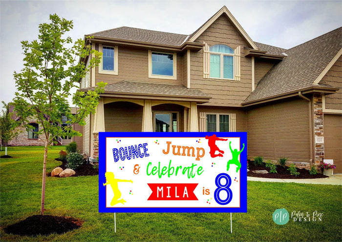 Bounce on Over Birthday Party Banner