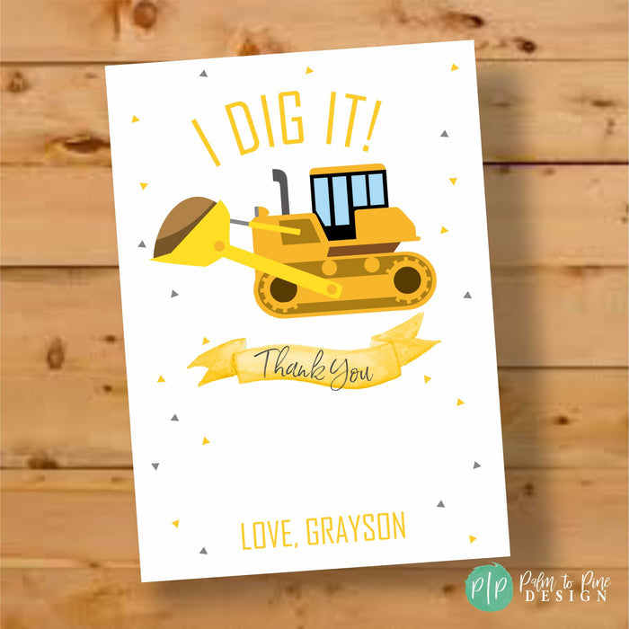 Personalized Equipment Construction Thank You Card