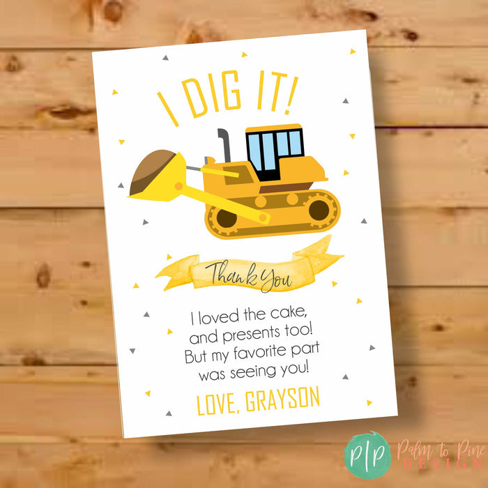 Personalized Equipment Construction Thank You Card
