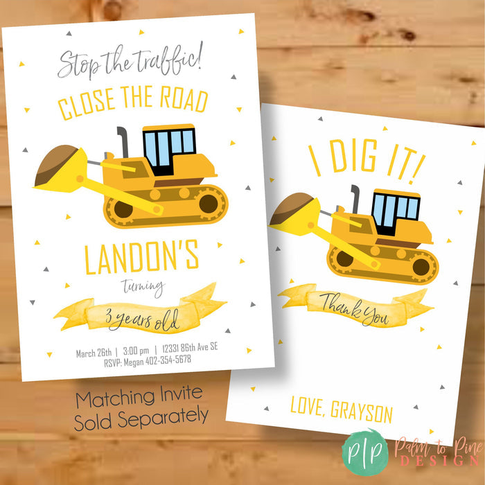 Personalized Equipment Construction Thank You Card