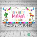 let's fiesta personalized colorful birthday banner for kids