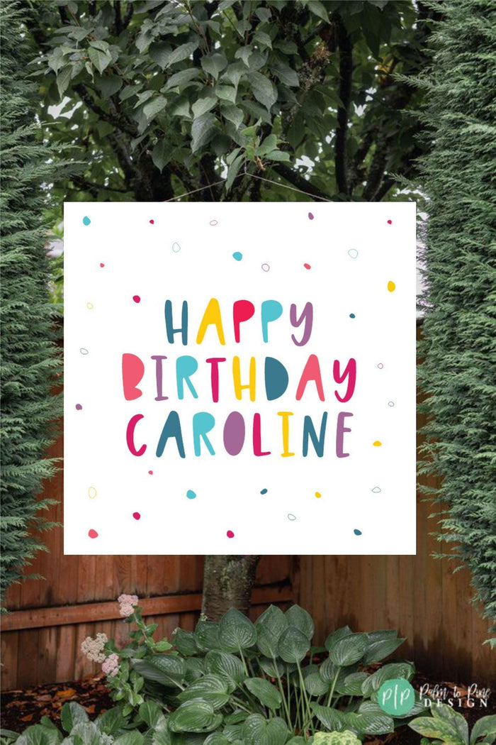 Personalized Girls Happy Birthday Backdrop
