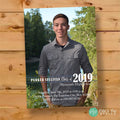 High school graduation party invitation, personalized with graduate's name and details