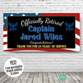 Military Retirement Banner for patriotic retired party
