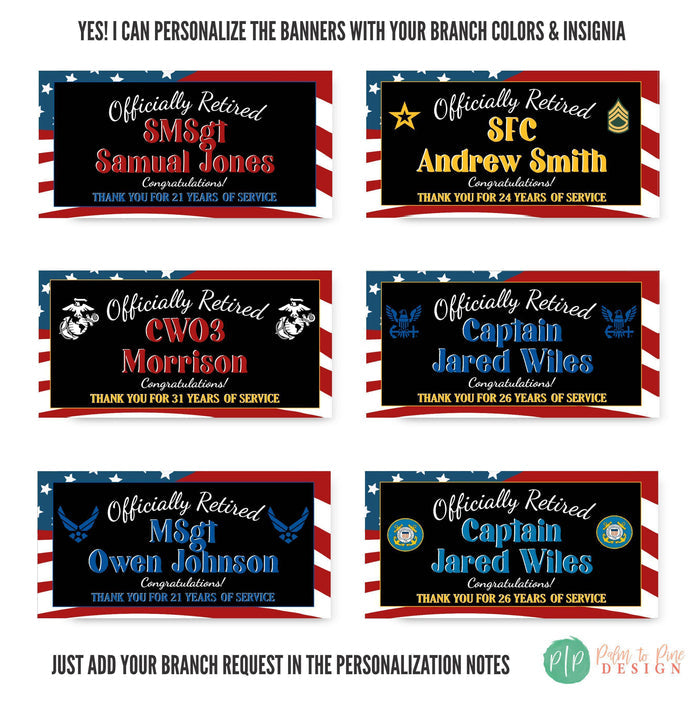 retirement party decorations for All military branches