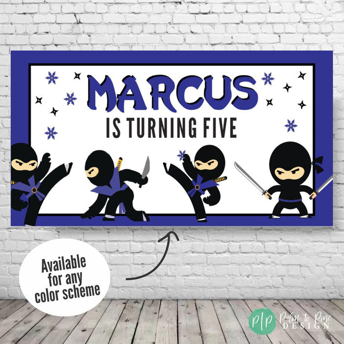 Personalized Ninja Birthday Banner