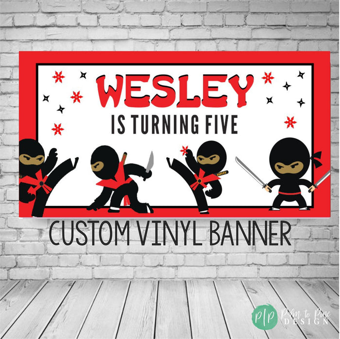Personalized Ninja Birthday Banner