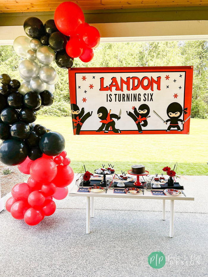 Personalized Ninja Birthday Banner