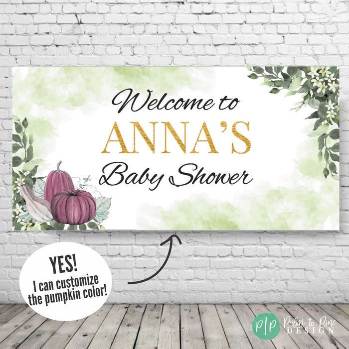 Personalized Pumpkin Baby Shower Banner