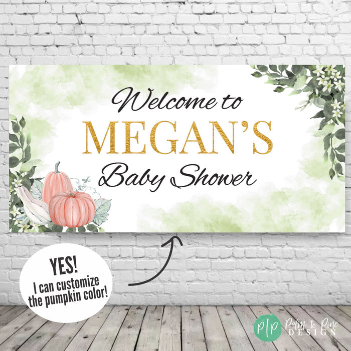 Personalized Pumpkin Baby Shower Banner
