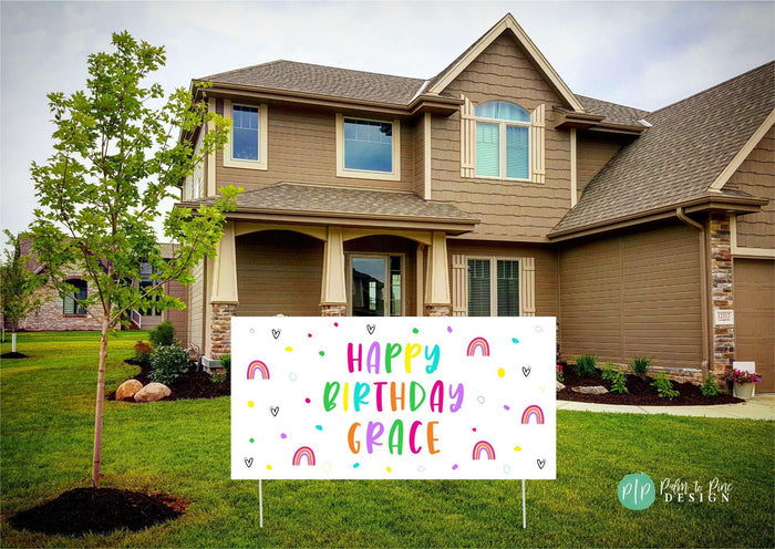 Personalized Rainbow Birthday Banner
