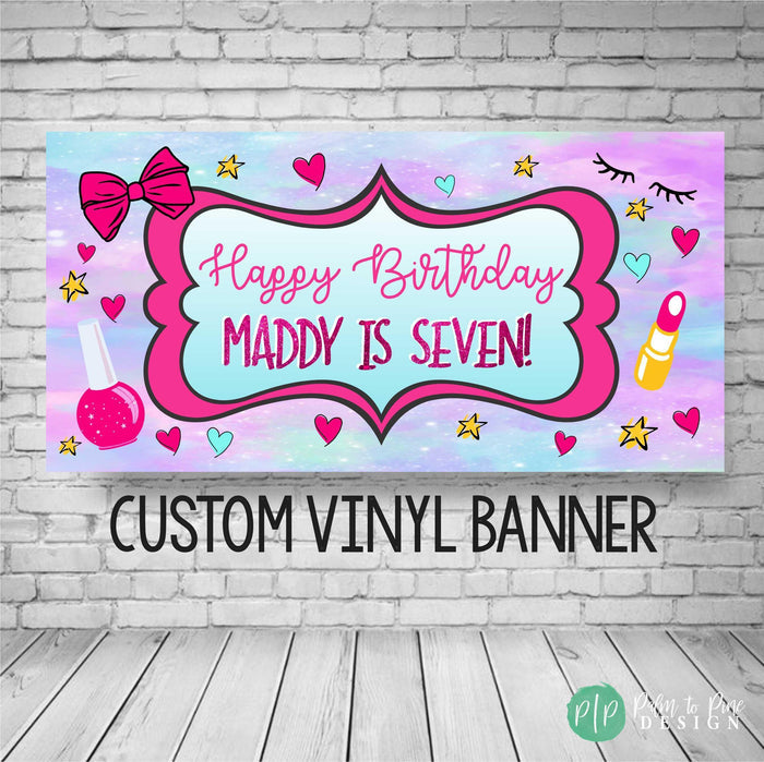 Personalized Spa Birthday Banner